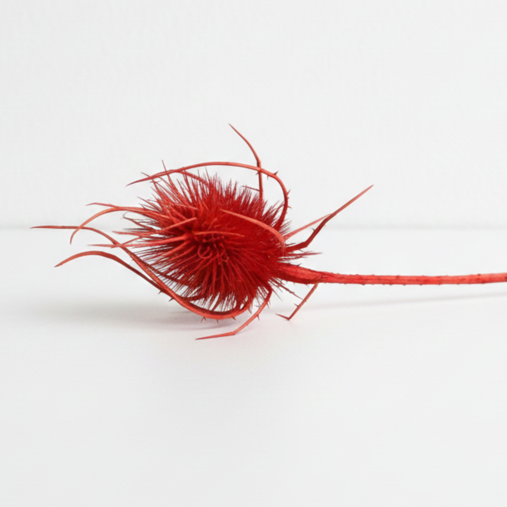 Sušený Bodlák – červený, výrazný prvek pro energické aranžmá